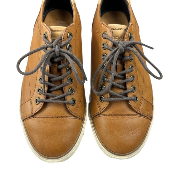 Coach Perkins Mens Leather Sneakers Saddle Brown Size 9.5 - Picture 4 of 16